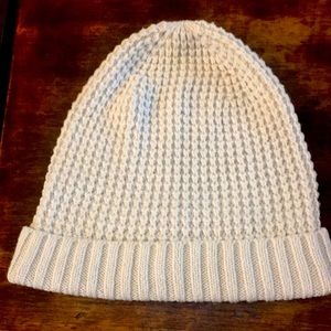 2 knitted cotton hats ( one cream/peachy pink) price is for both